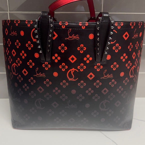 Christian Louboutin Black and Red Patterned Tote - Picture 1 of 3
